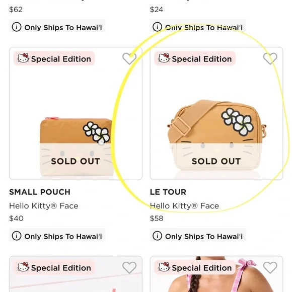 ALOHA Collection Special Edition Hawaii Hello Kitty Face Crossbody Bag - Picture 2 of 5